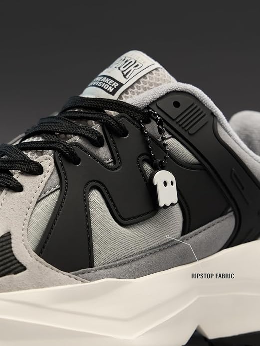 The Souled Store Raptors V2: Men and Boys Low Top Sporty Casual Street Wear Chunky Sneakers | Retro Trainer with Breathable Mesh, Cushioned EVA Midsole & Ultra-Grip Rubber Outsole - Image 2